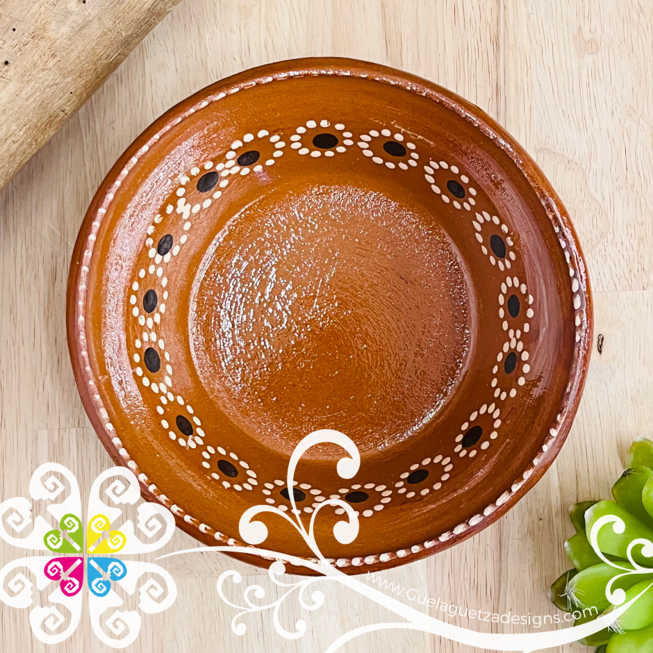 Set of 4 Medium Capula Pozolero Plate - Set Capula Sencillo Clay Bowl