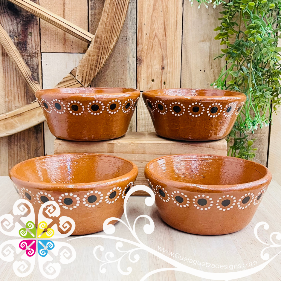Set of 4 Medium Capula Cerealero Plate - Set Capula Sencillo Clay Bowl