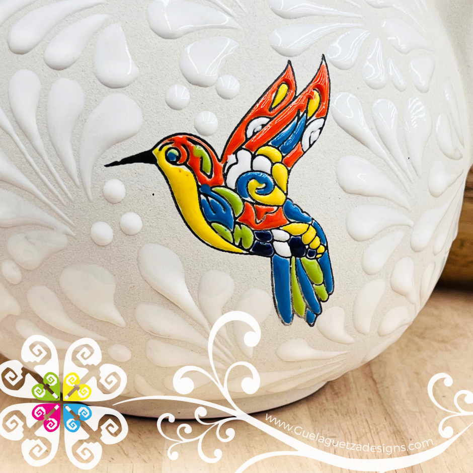 Colibri White Espiga Large Pato Clay Pitcher - Jarro de Barro
