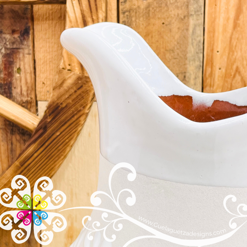 Colibri White Espiga Large Pato Clay Pitcher - Jarro de Barro