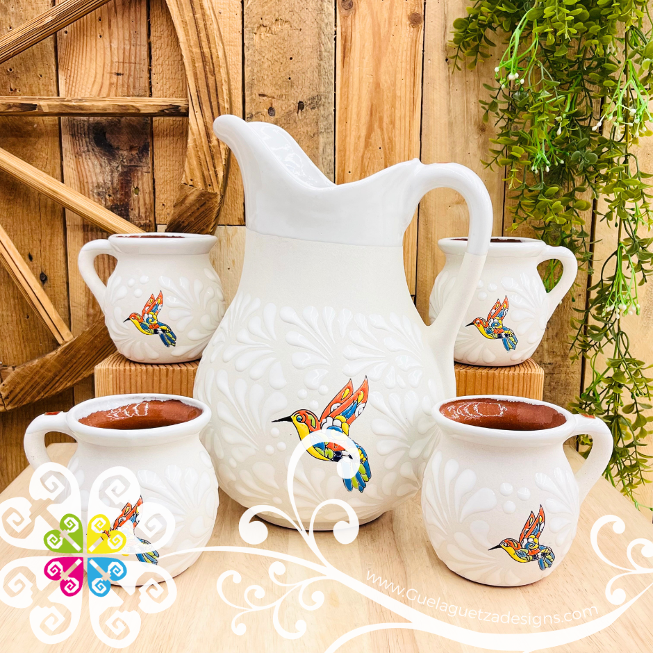 Colibri White Espiga Pato Pitcher Set - 4 Mugs