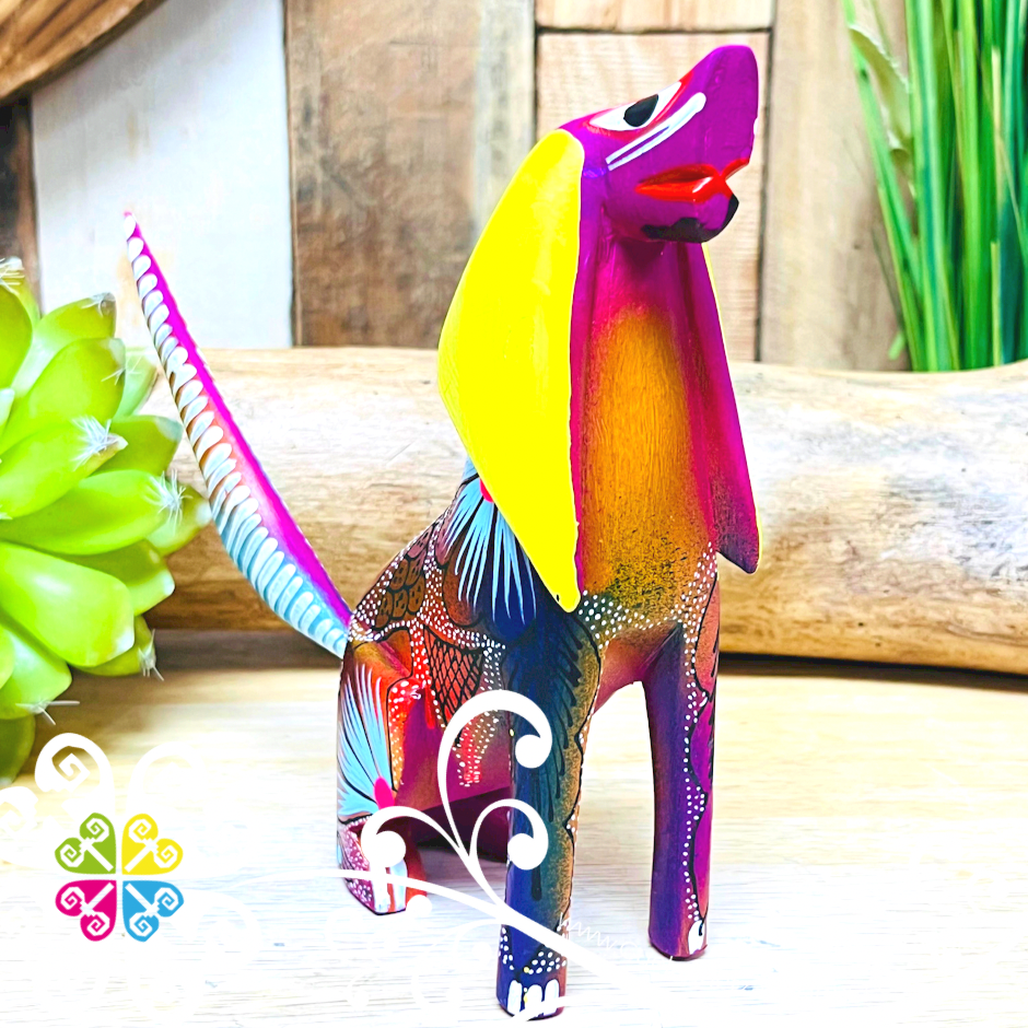 Medium Hound Dog Alebrije- Handcarve Wood Decoration Figure