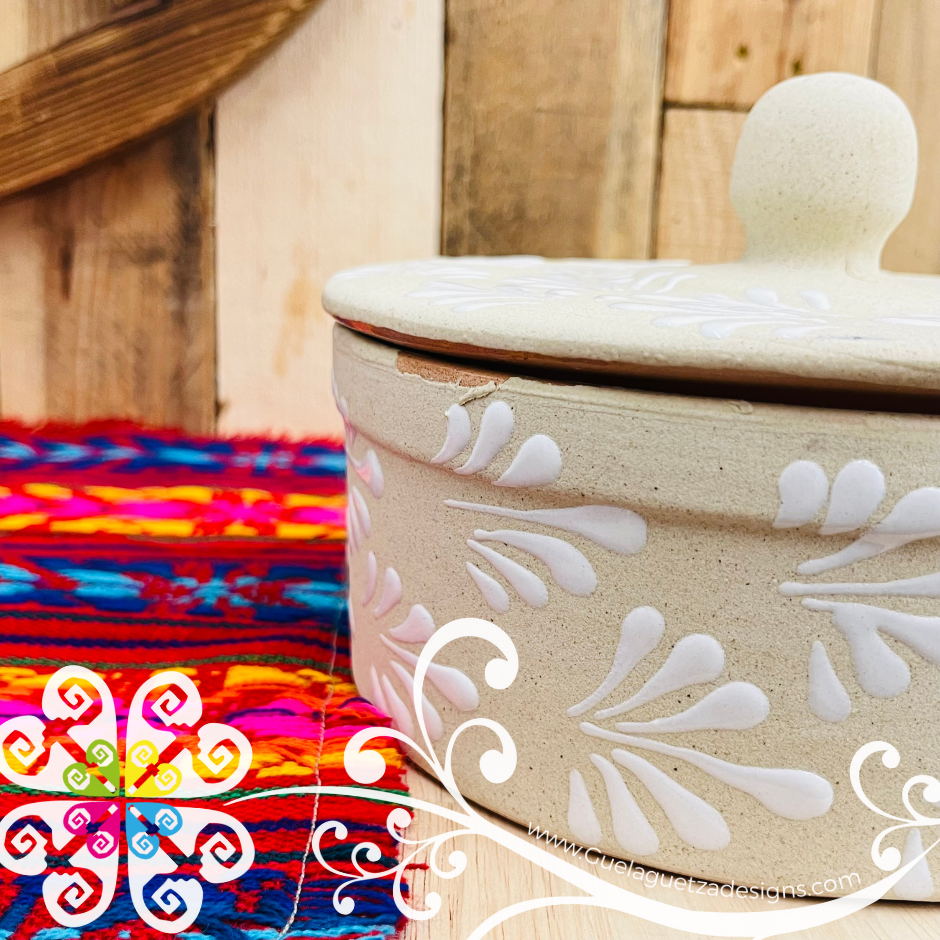 Tortillero Espiga White/Engobe - Barro Mexicano