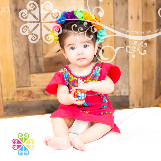 Fuchsia Vestido Tehuacan Nina - Tehuacan Children Dress