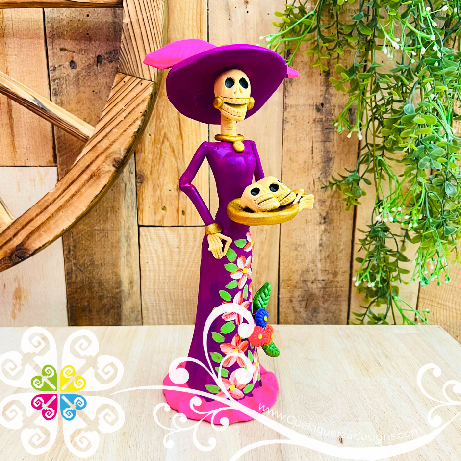 Medium Catrina Elegante Clay Catrina - Michoacan Clay Home