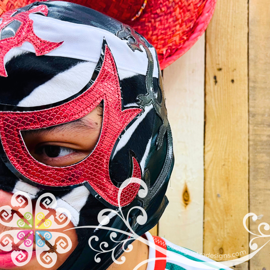 Red with Zebra Luchador Mask - Adult Lucha Libre Mask