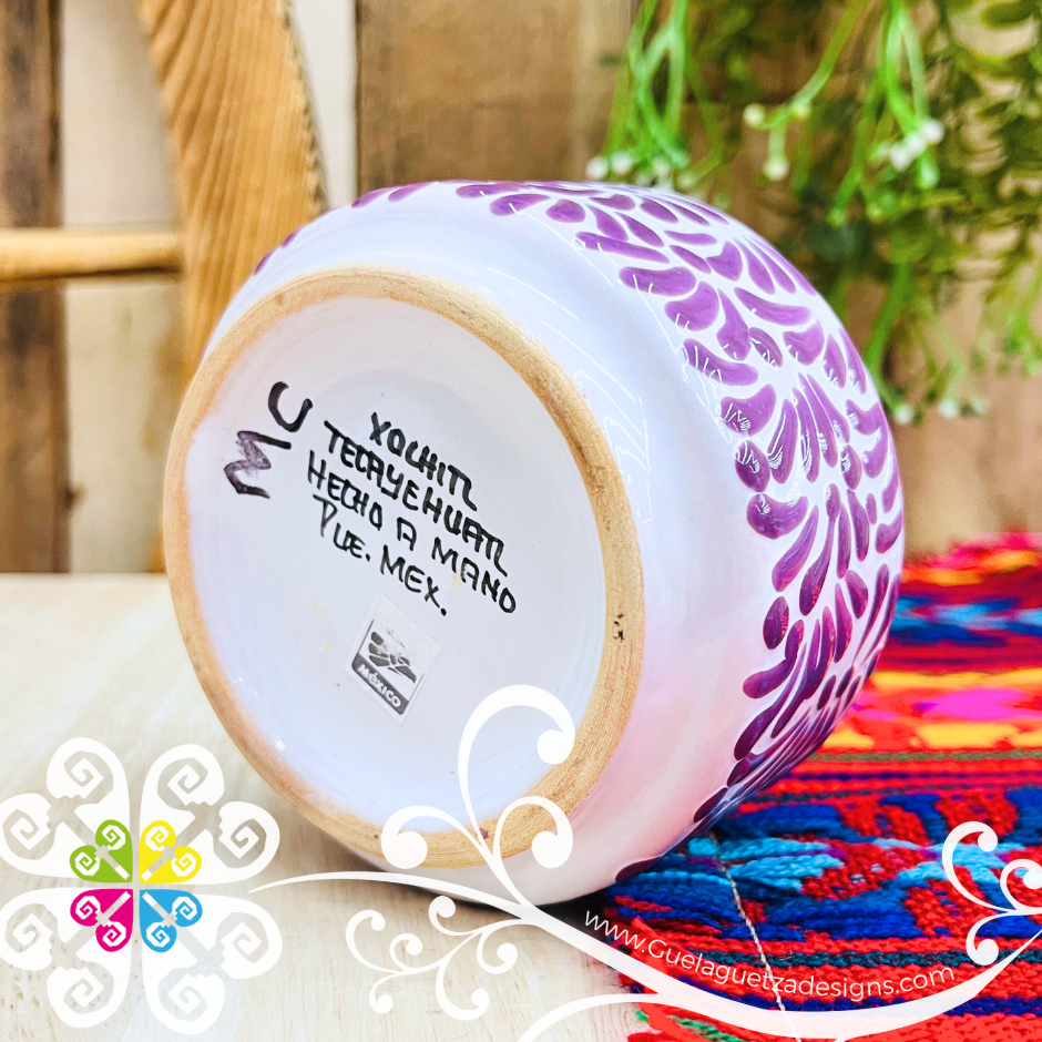 Large Tazon Purple Talavera Candle - Artisan Candles