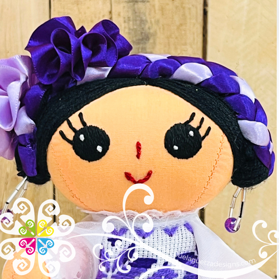 Purple Maria Mexican Otomi Doll - Fina