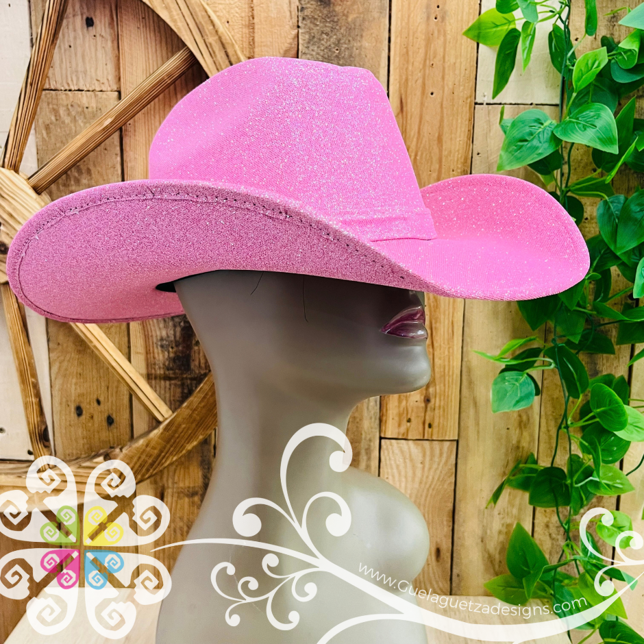 Baby Pink Glitter Cowboy Hat - Unisex Hat