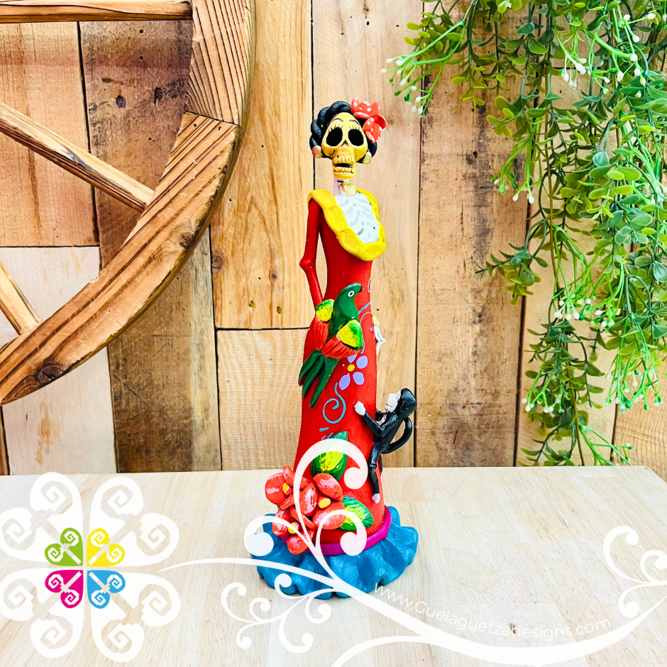 Medium Frida Elegante Clay Catrina - Michoacan Clay Home