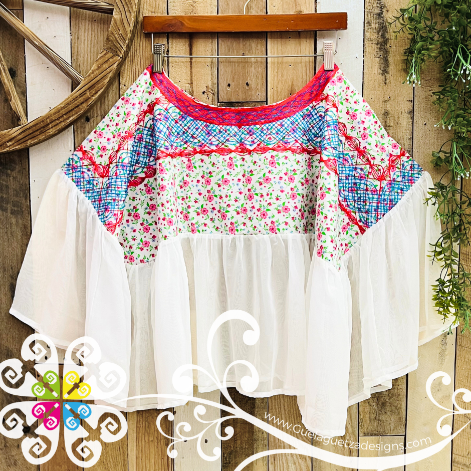 Mariposa Cadenilla Tehuana Top - Double Embroider
