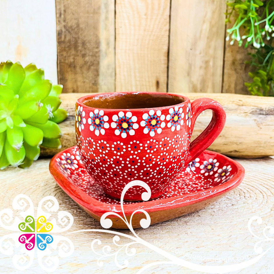 Capula Clay Corazon Plate with Mug - Capula Fino Clay Mug Set