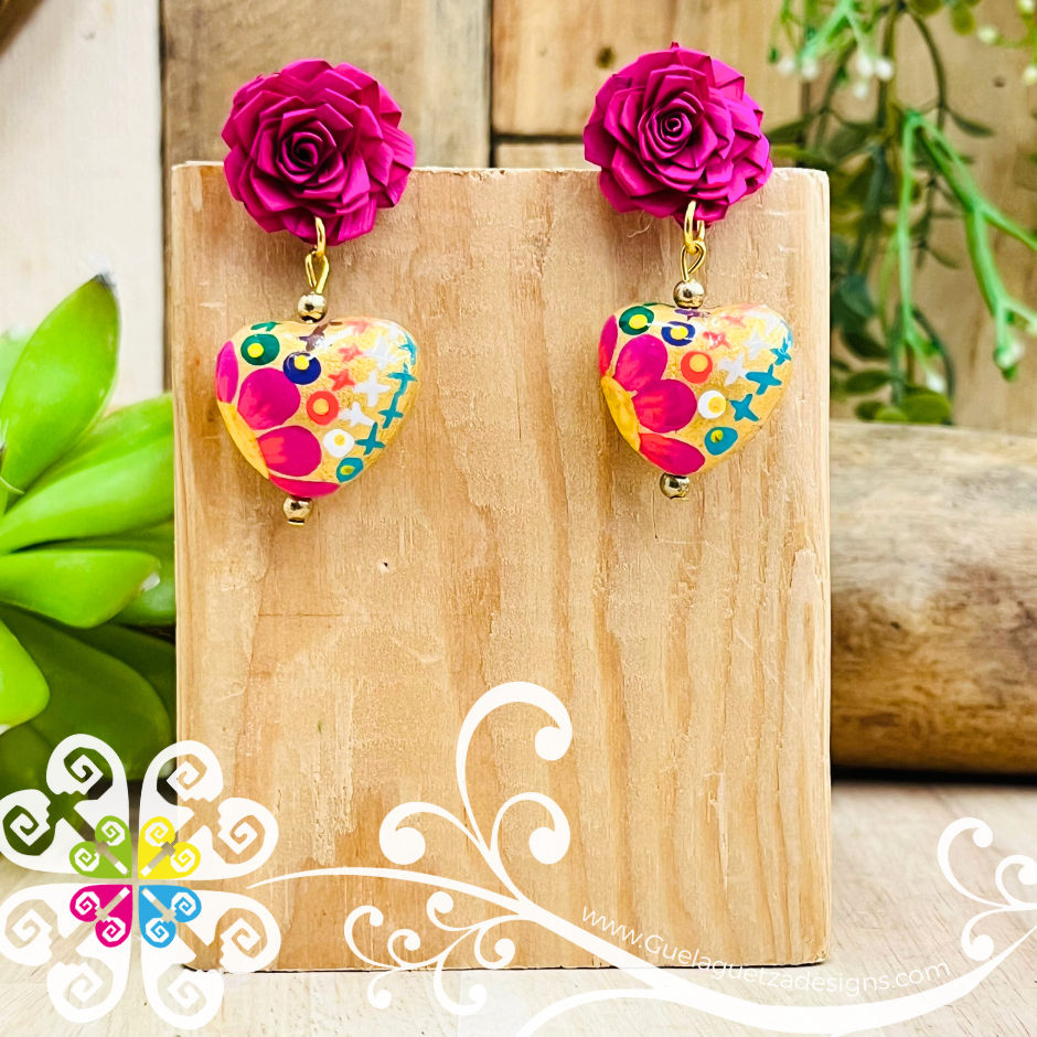 Corazon Barro Studs - Clay Earrings