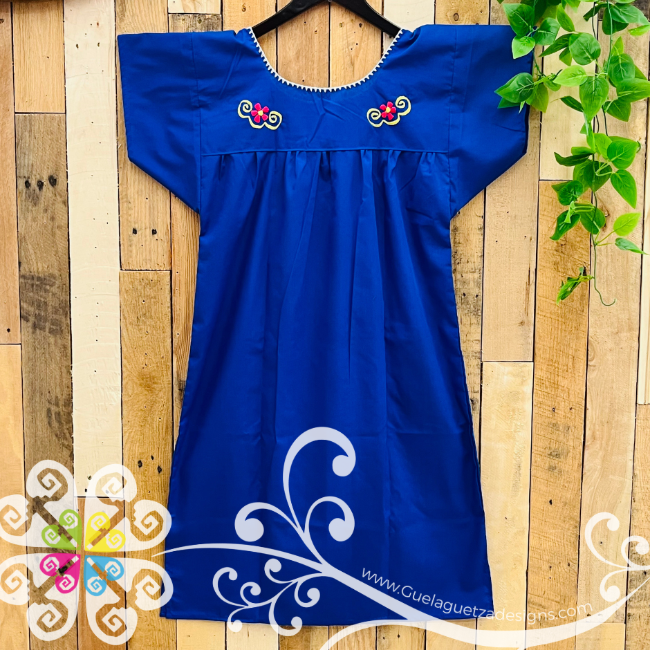 Royal Blue Vestido Tehuacan Puebla - Women Dress