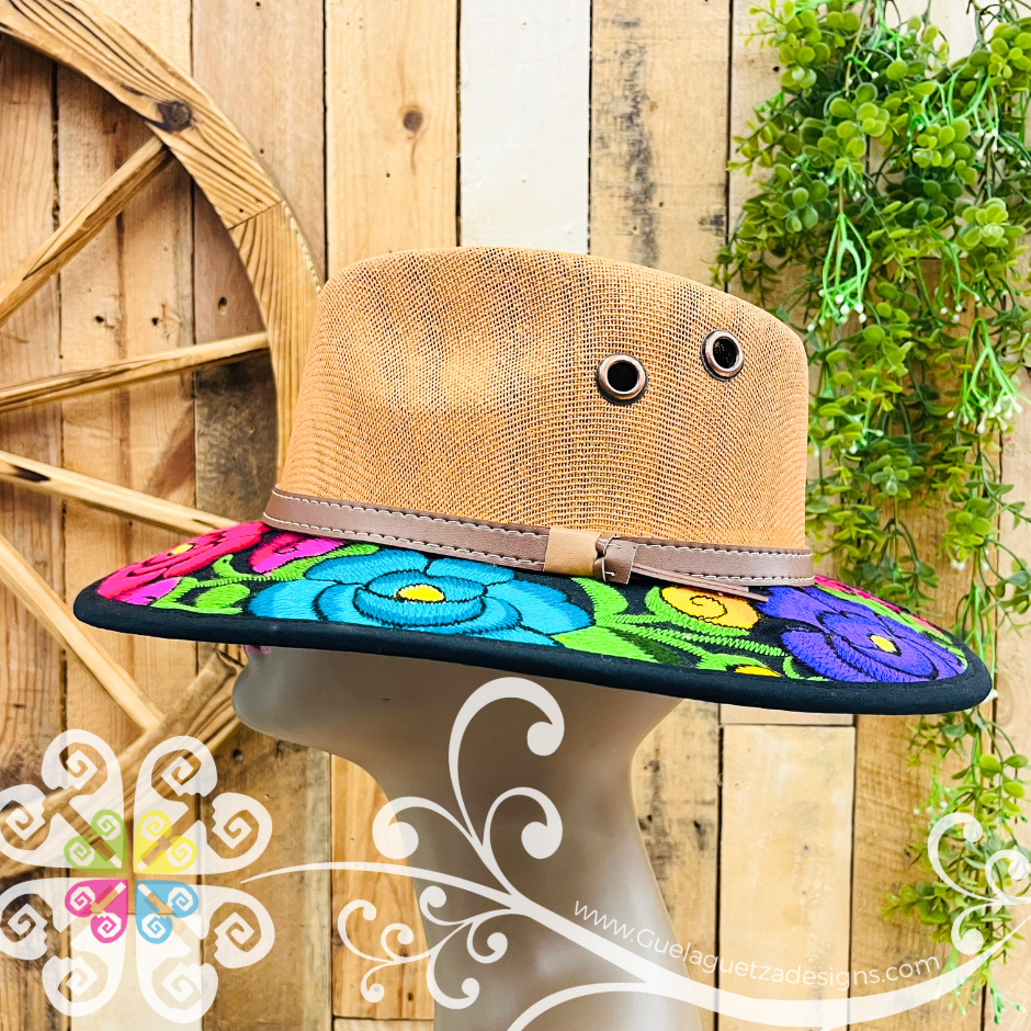 Tawny With Multicolor Embroidery - Chiapas Summer Hat