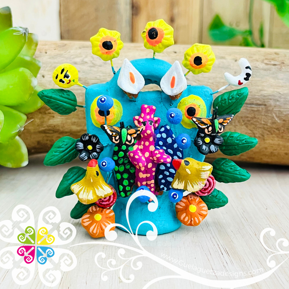 Mini Arbol Pintado Home Decor - Barro Metepec