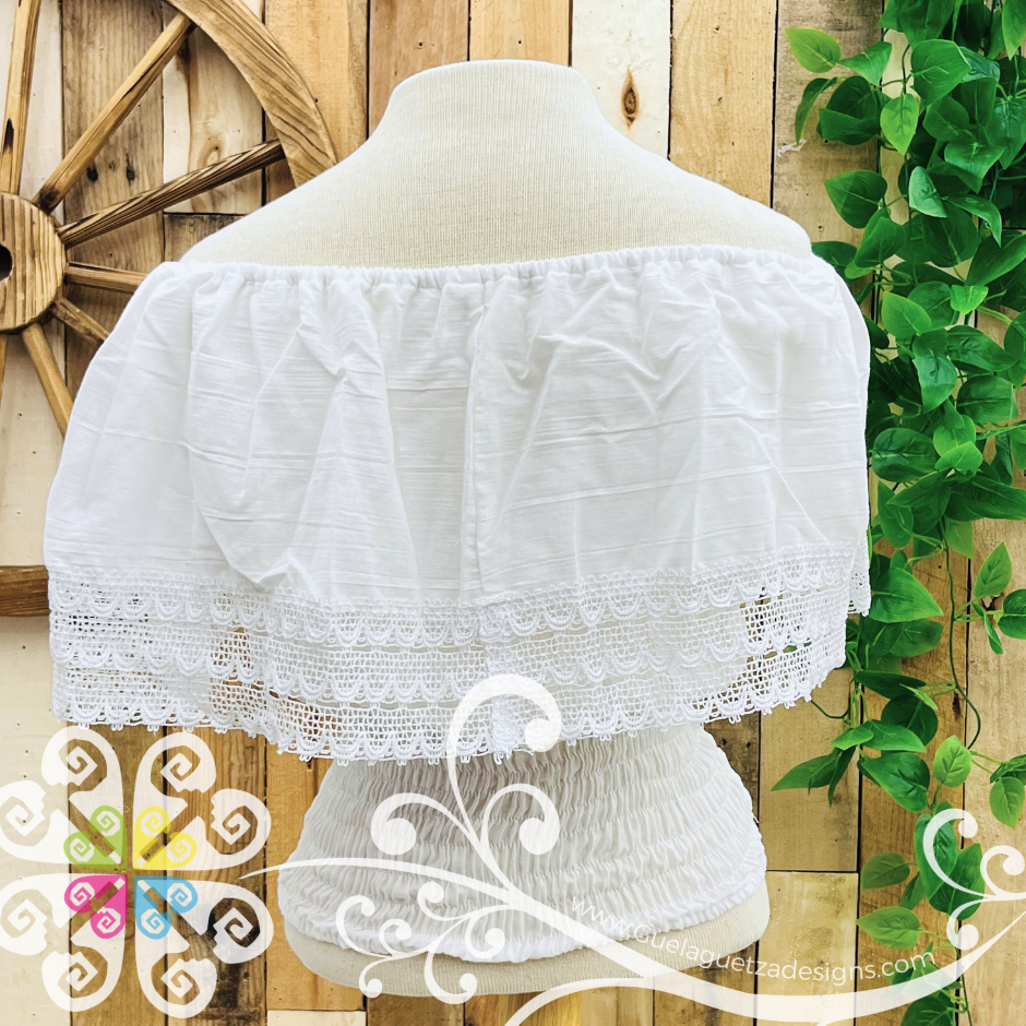 White Campesina Embroider Crop Top- Women Top