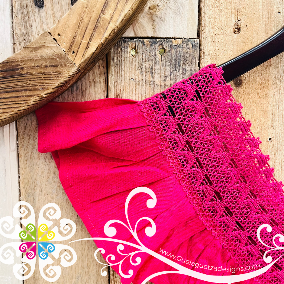 Fuchsia V Neck Top - Blusa Bordada