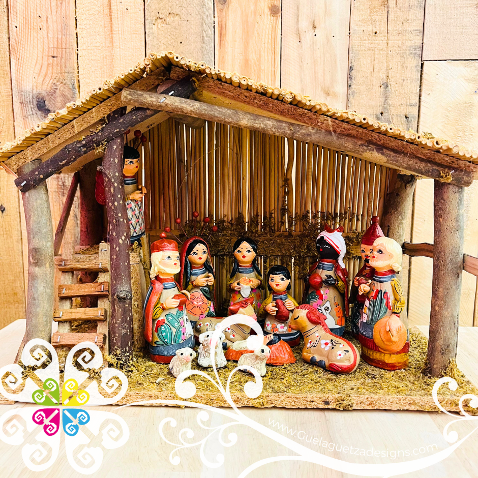 Multicolor Clay Nativity Set - Nacimiento Navideno