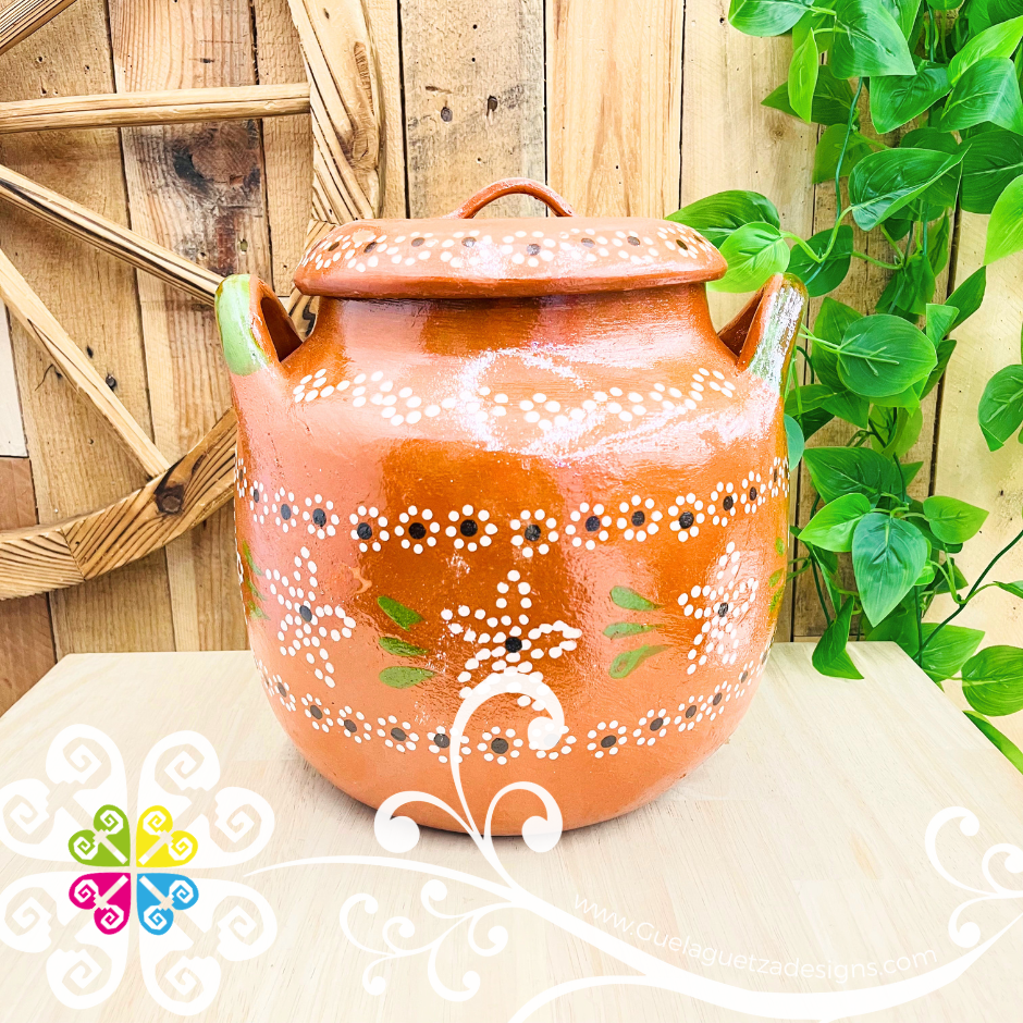 Large Capula Sencillo Olla de Barro con Tapa- Capula Sencillo Clay Ollas