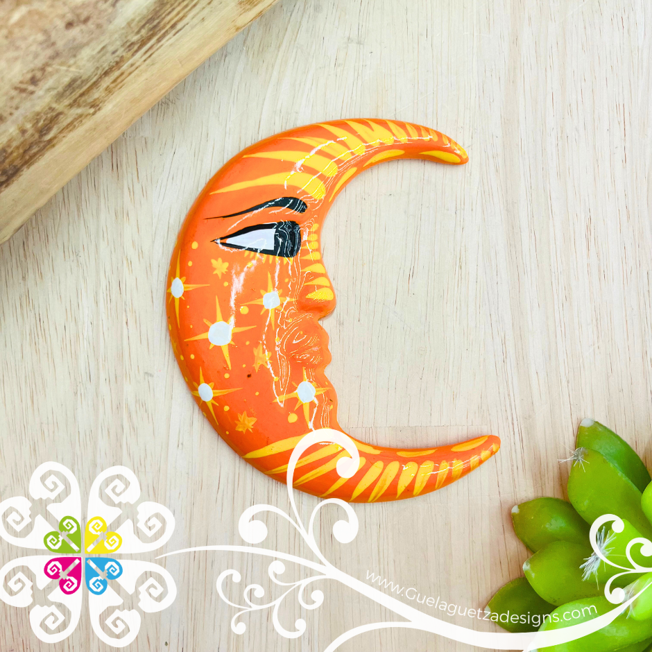 Medium Orange Sun & Moon Set - Wall Decor