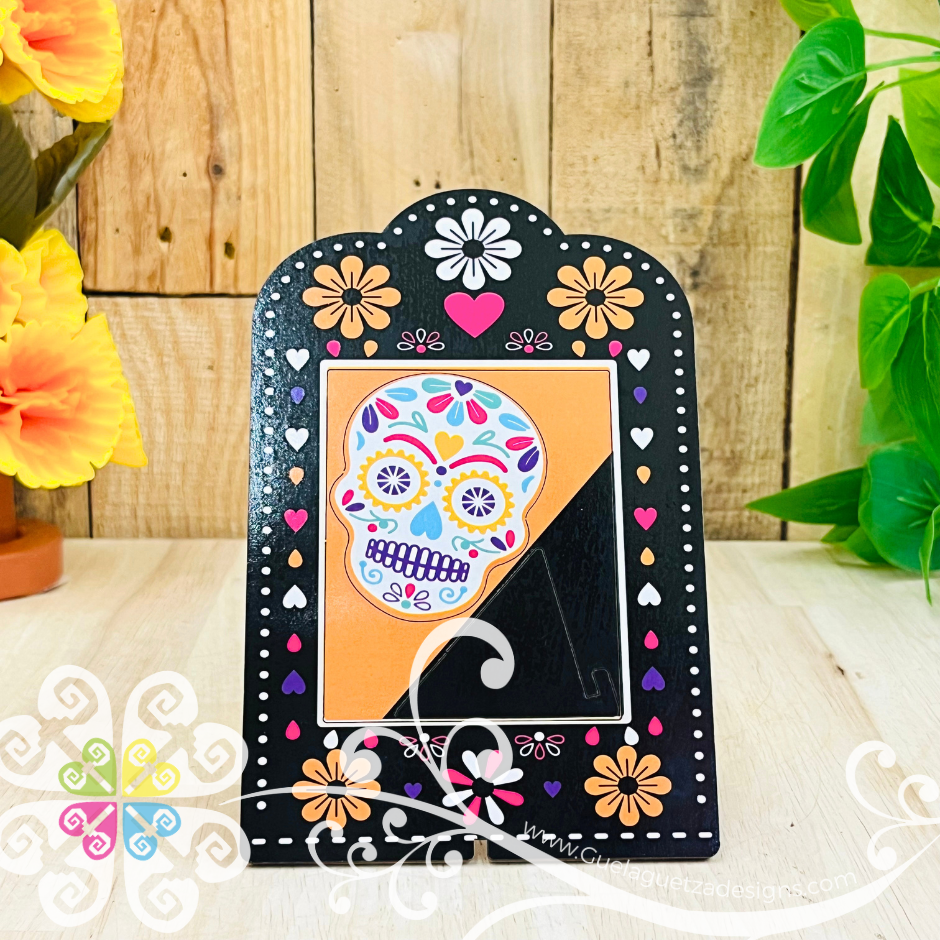 Mini Dia de los Muertos Picture Frame - Day of the Dead Ofrenda Decor
