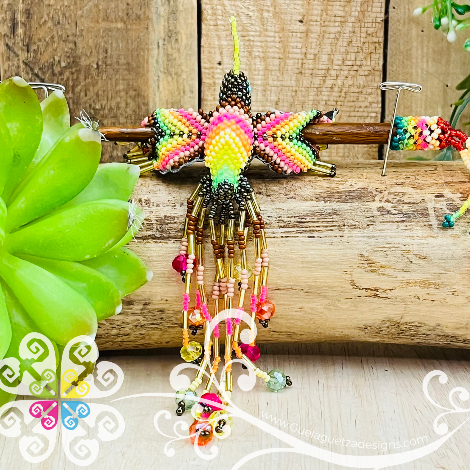 Hummingbird Beaded Hair Brooch
