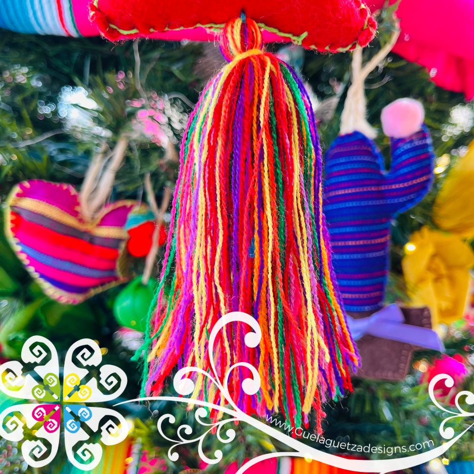 Set of 6 Christmas Pom Pom Sets - Christmas Ornaments