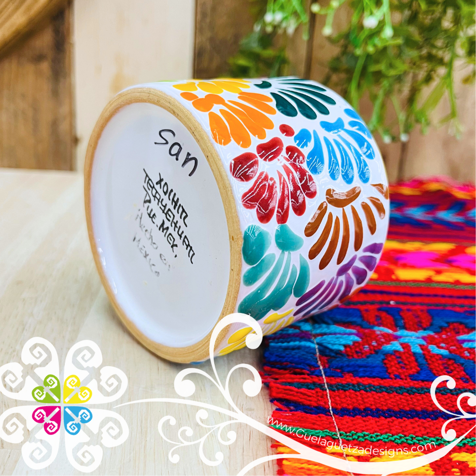 Medium Tazon Multicolor Talavera Candle - Artisan Candles