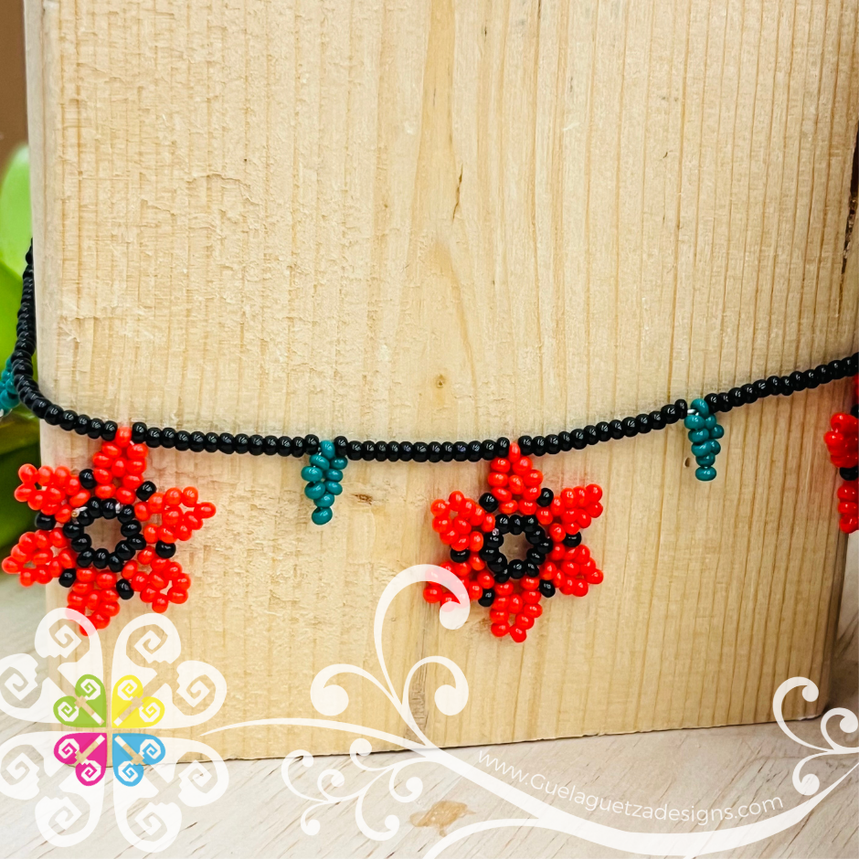 Large Daisy Waterfall Beaded Necklace Set