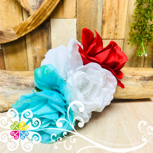 Tricolor Flower Headband - Folkloric Headband