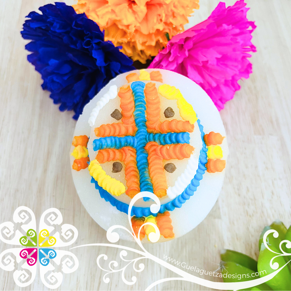 Medium Decorated Sugar Skull con Sombrero - Calaverita de Azucar
