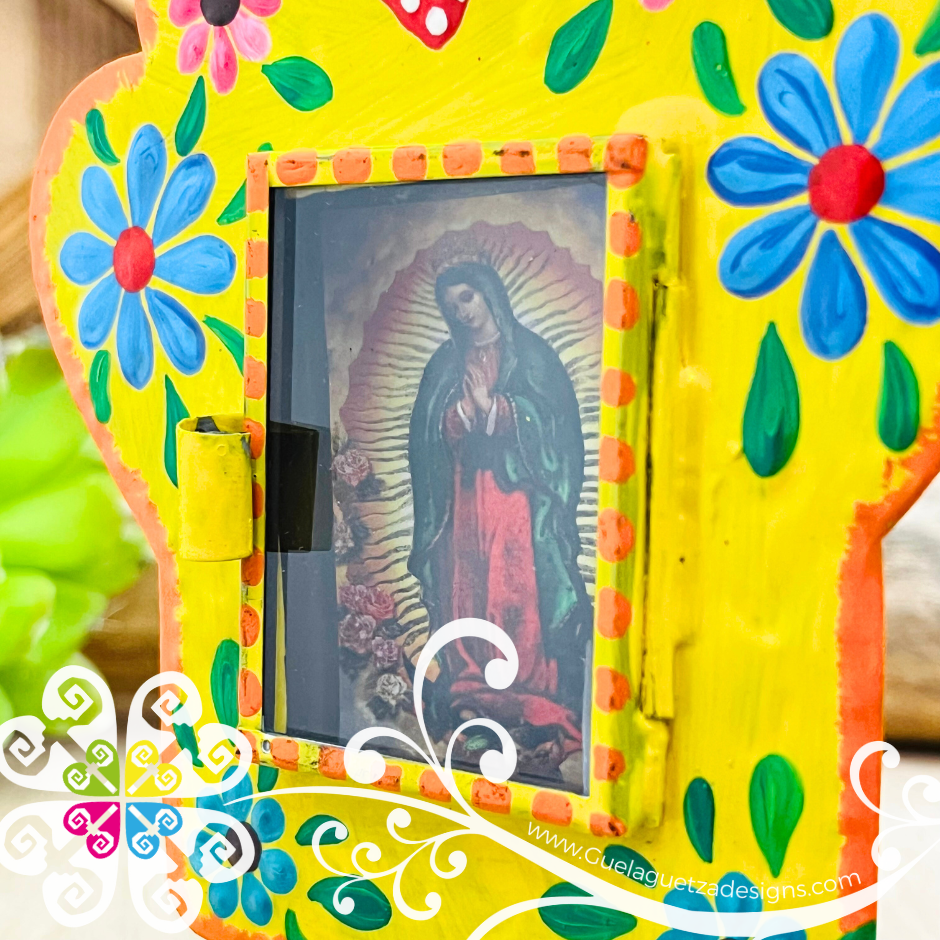 Medium Virgen De Guadalupe Nicho Frame - Hojalata San Miguel Collection