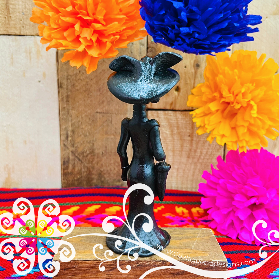 Mini Black Fina Clay Catrina Michoacana - Capula Clay Home