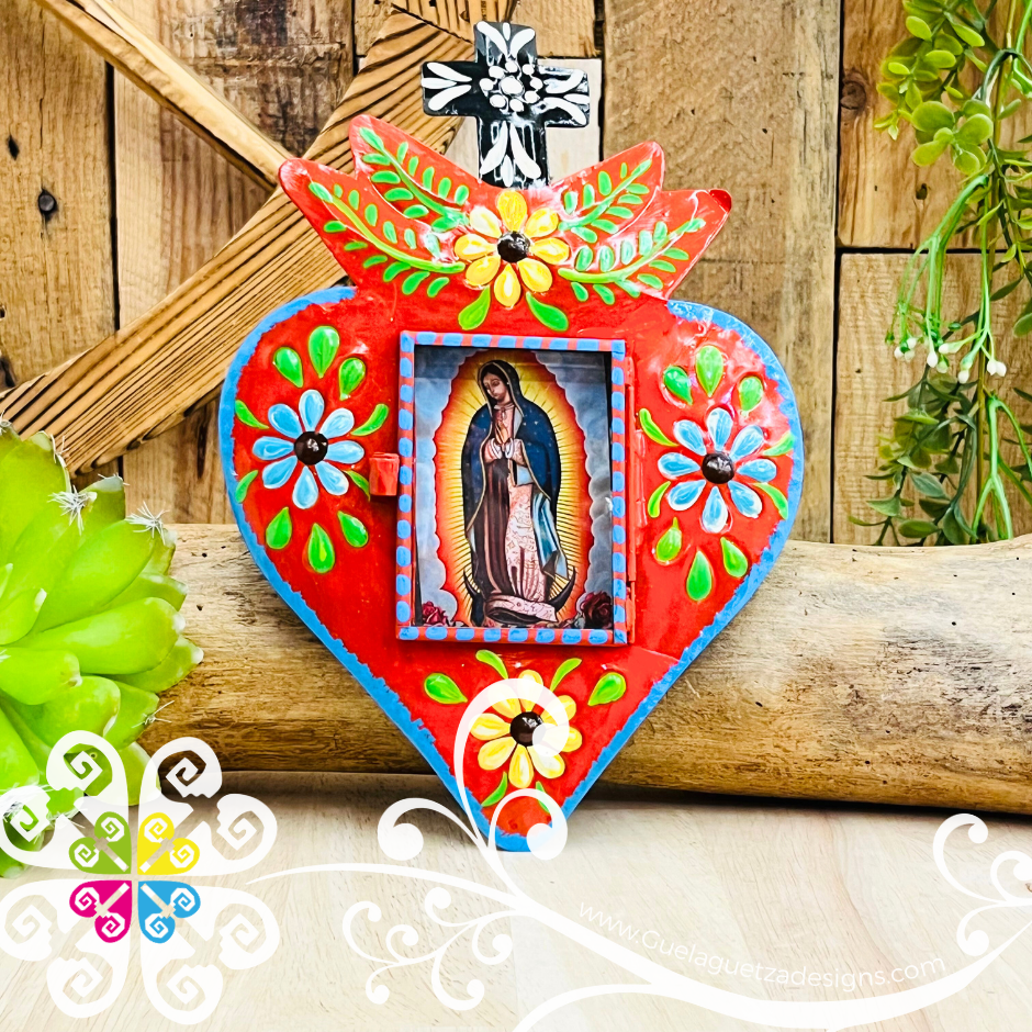 Large Virgen De Guadalupe Nicho Frame - Hojalata San Miguel Collection