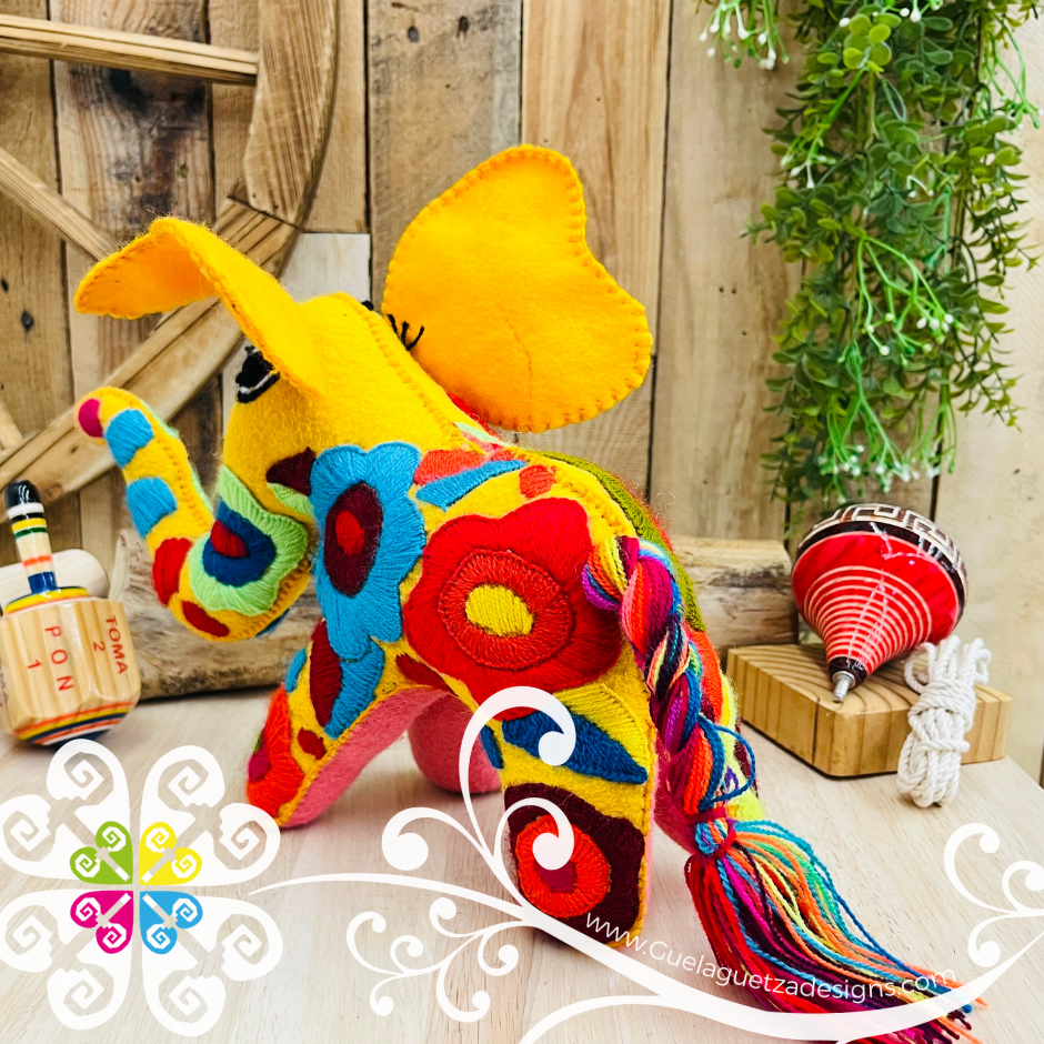 Embroidered Elephant - Chiapas Stuffed Animal