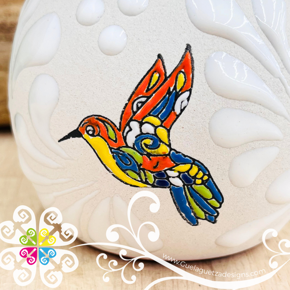Set of Colibri White Espiga Clay Mugs - Set Taza Barro