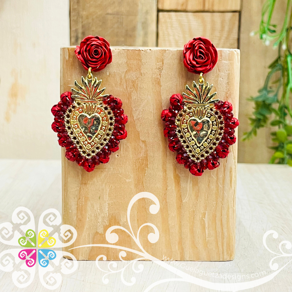Medium Solid Color Corazon Milagrito Studs- Palm Earrings