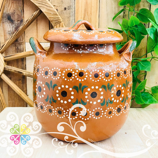 Large Capula Sencillo Olla de Barro con Tapa- Capula Sencillo Clay Ollas