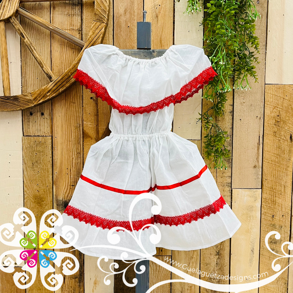 Red Estambre Campesino Children Dress