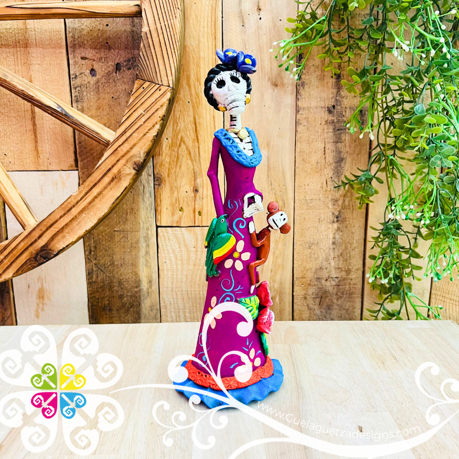 Medium Frida Elegante Clay Catrina - Michoacan Clay Home