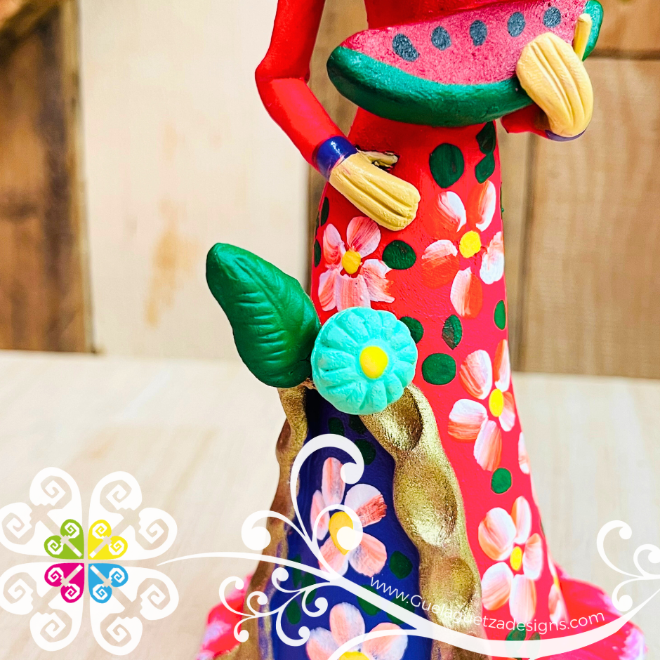 Small Catrina Elegante Clay Catrina - Michoacan Clay Home