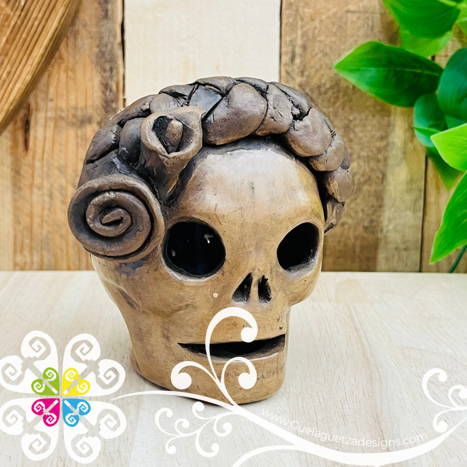 Small Frida Skull  - Barro Café Oaxaca