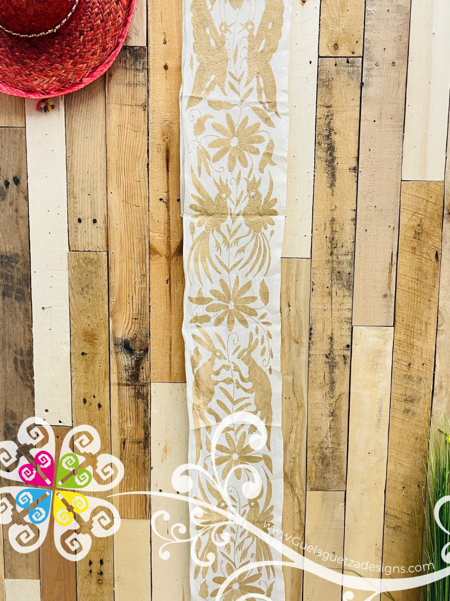Gold Small Solid Otomi Table Runner - Camino de Tenango