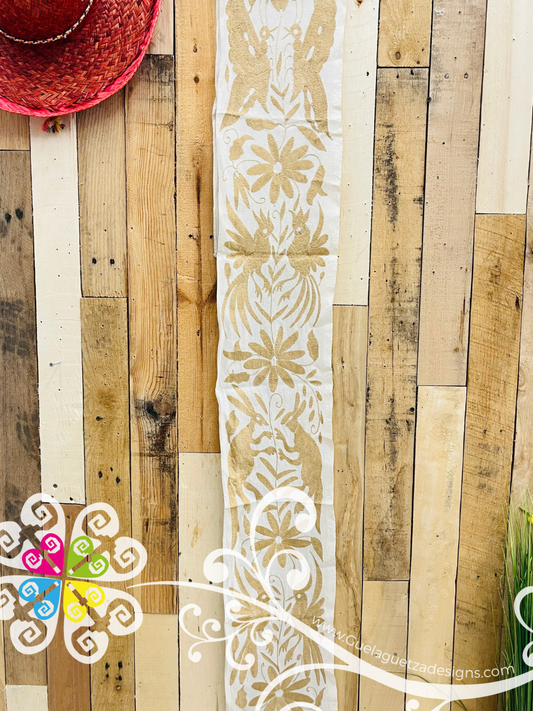 Gold Small Solid Otomi Table Runner - Camino de Tenango