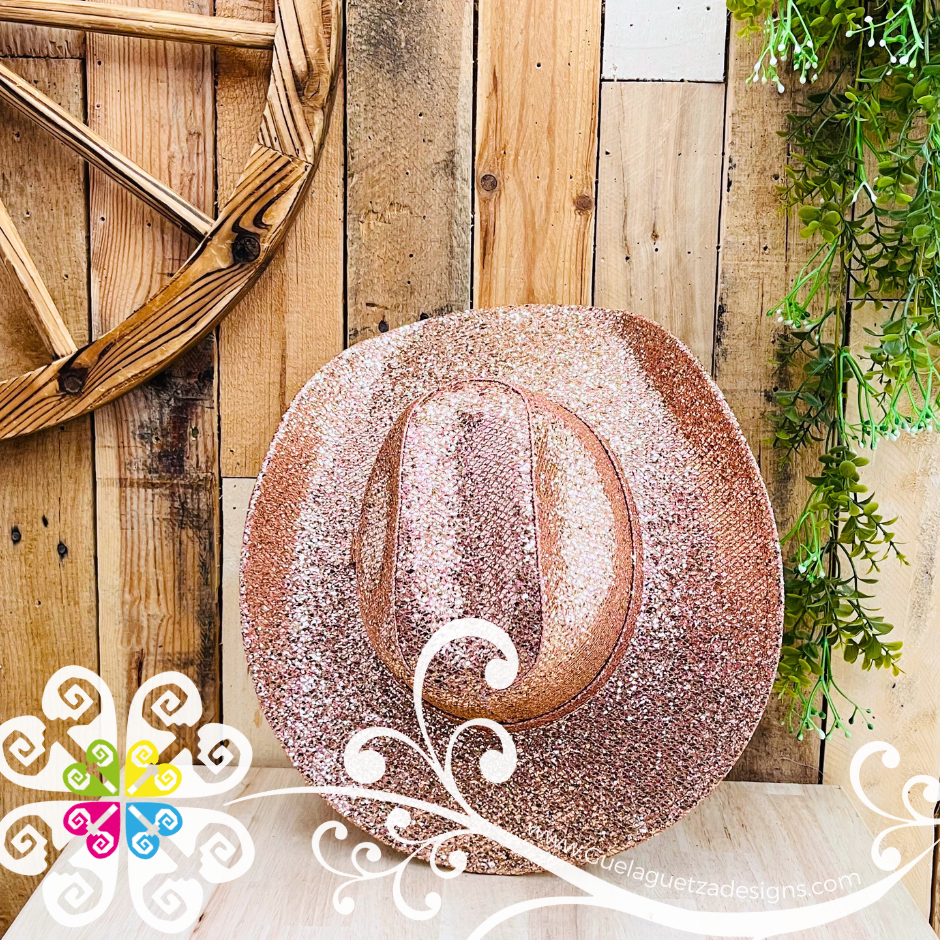 Rose Gold Glitter Cowboy Hat - Unisex Hat