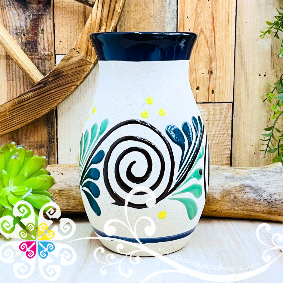 Navy Blue Catrina Ovulo Vase - Mexican Home Décor