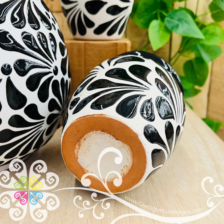 Black with Engobe Espiga Pato Pitcher Set - 4 Cantaritos