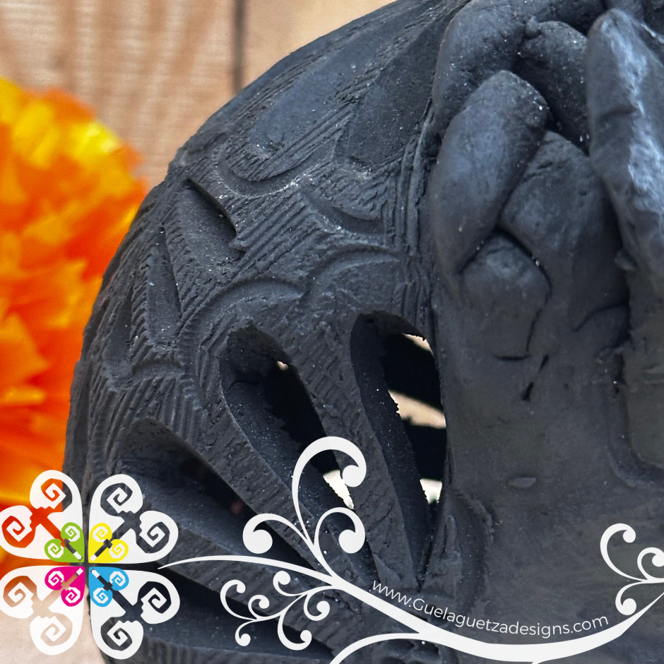 Medium Unique Skull  - Black Clay Oaxaca