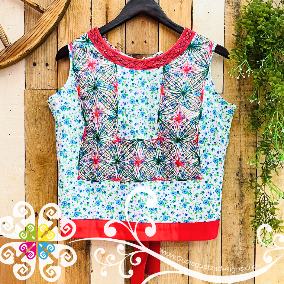 Large Cadenilla Tehuana Fabi Top - Double Embroider